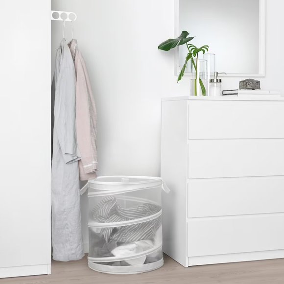 2 IKEA FYLLEN Laundry basket, white, 21 gallon - Picture 4 of 13